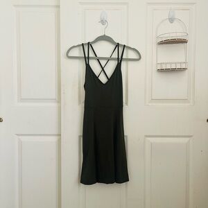 Dark Olive Green Strappy Dress